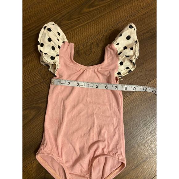 EUC This Tribe of Three kid's leotard sz: 2T pink polka dot - Picture 4 of 5